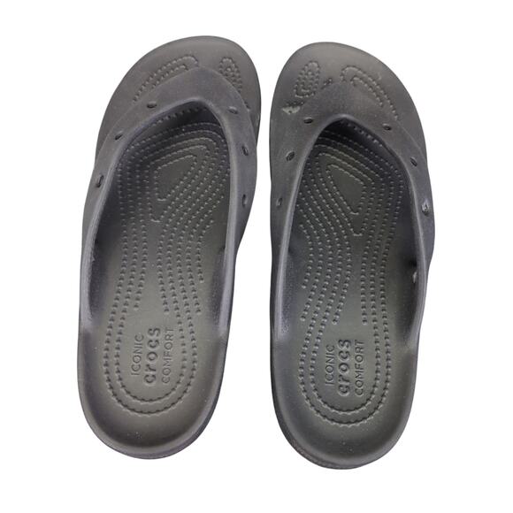 Crocs Classic Platform Flip Sandals 207714 Black Thong Sandals Women's Size 9 - Picture 5 of 8